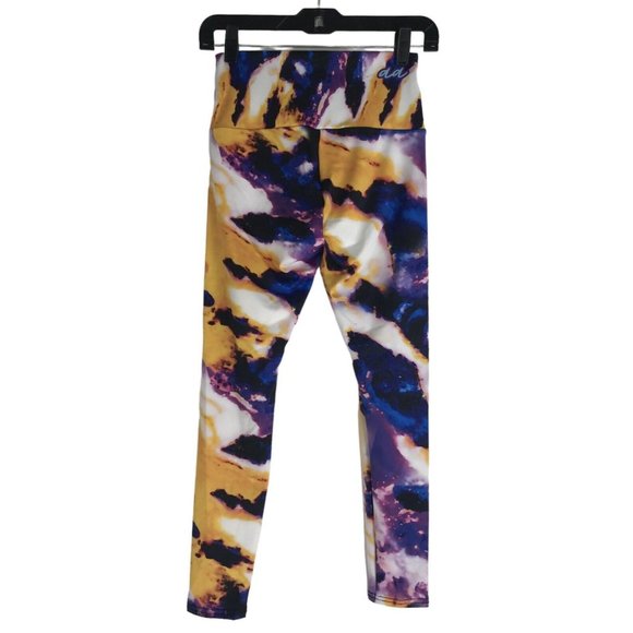 Agstract Apparel Cropped Leggings Size Small Purple Yellow Tie Dye Stretch USA - Picture 5 of 10